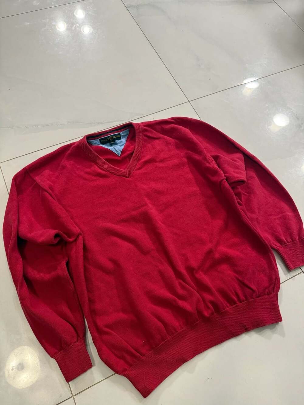 Tommy Hilfiger Golf V-Neck Sweater Red